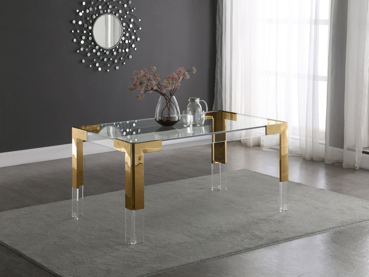 delano rich gold dining table t