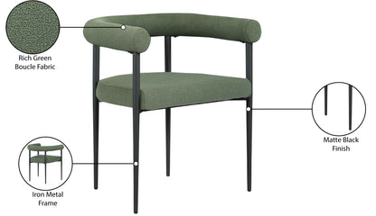 Pavilion Green Boucle Fabric Dining Chair C