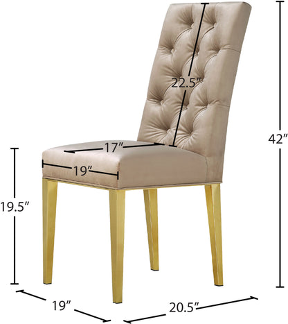 Hollywood Beige Velvet Dining Chair C