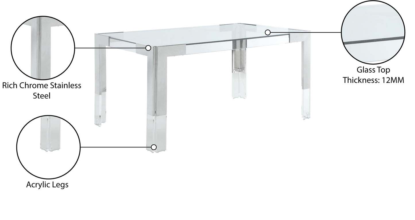 delano rich chrome dining table t