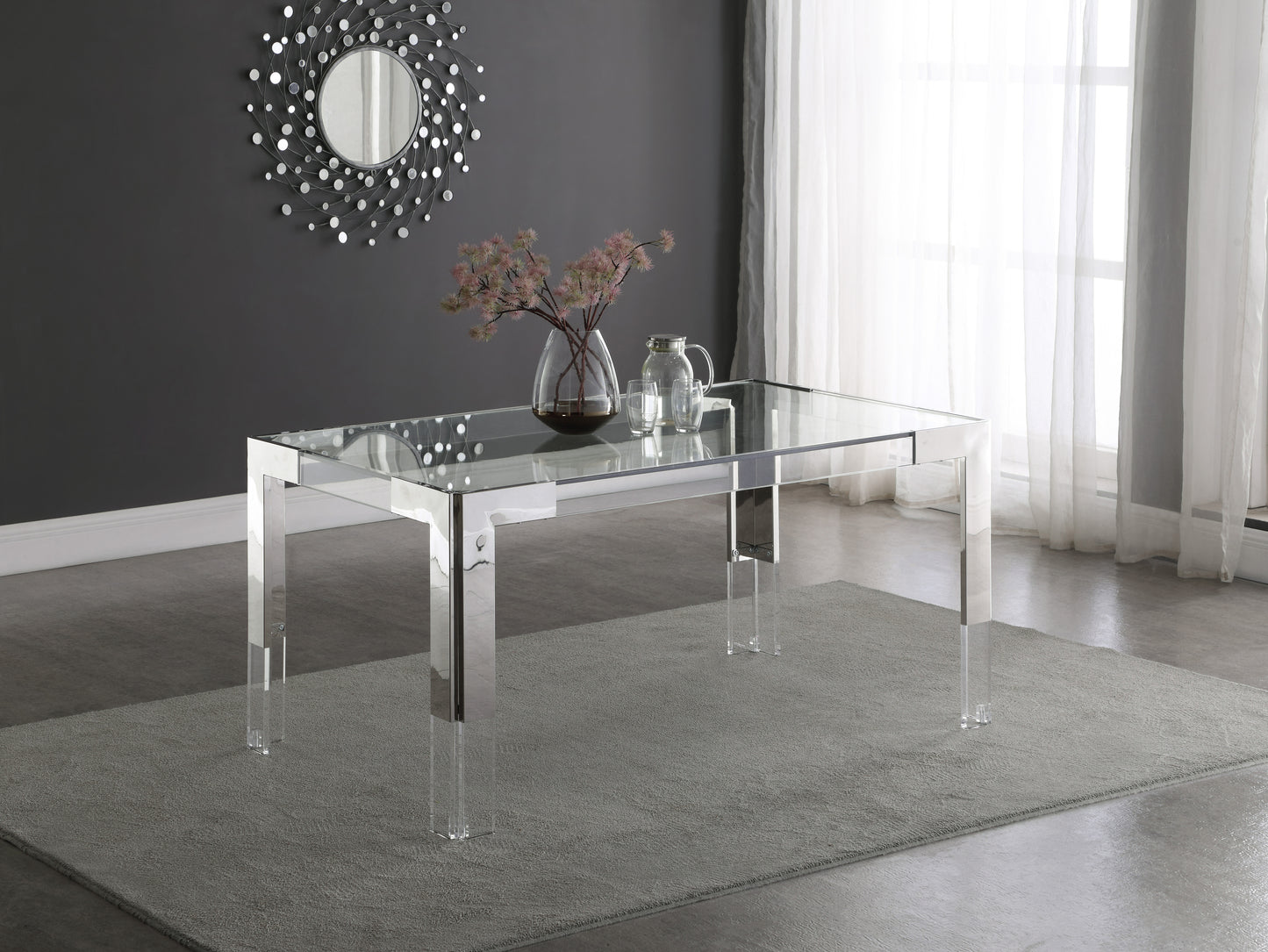 delano rich chrome dining table t