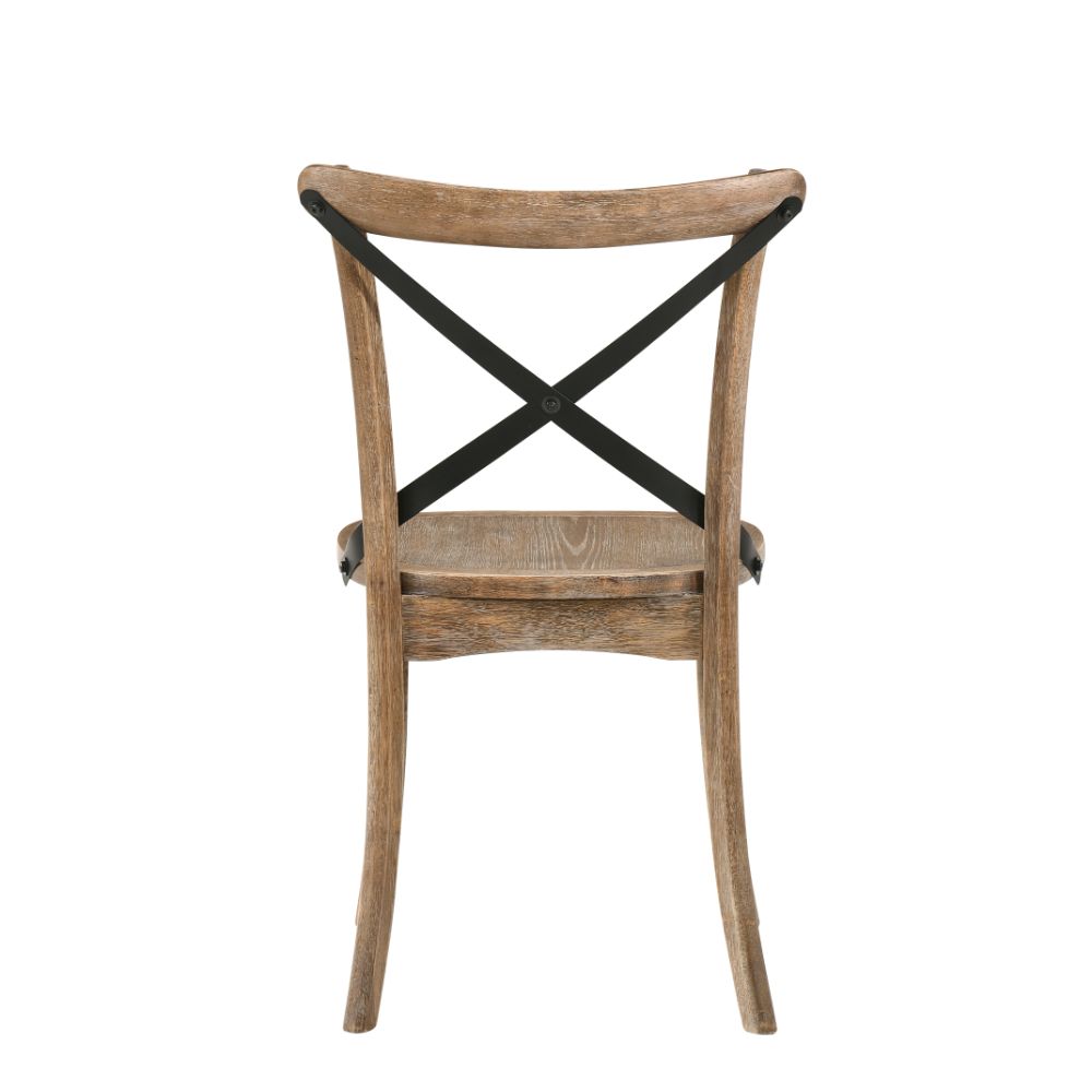 flux side chair (set-2), rustic oak finish