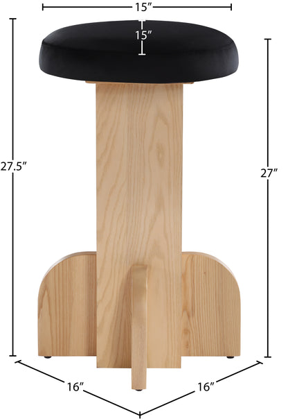 Monroe Black Velvet Stool C