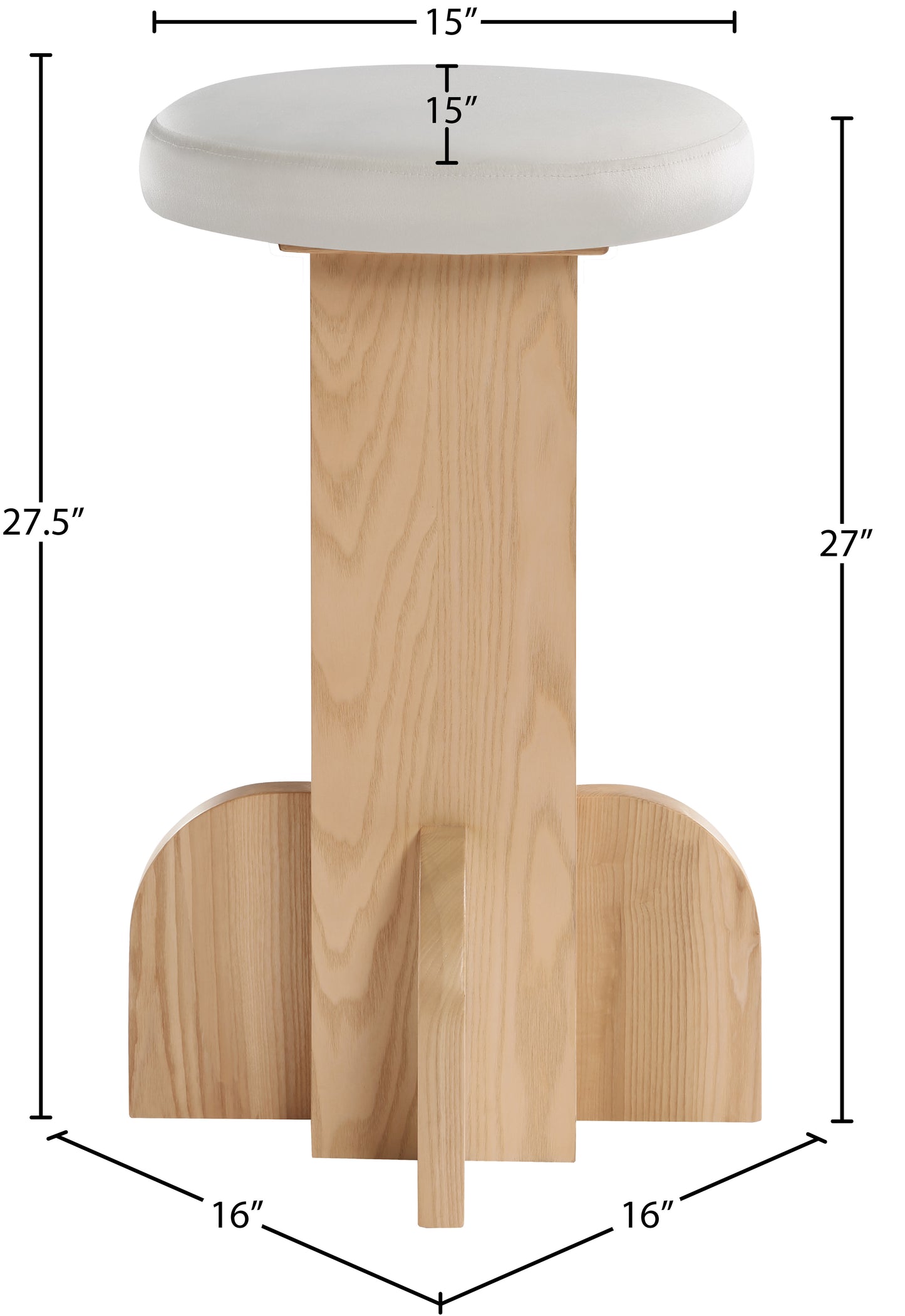 monroe cream velvet stool c