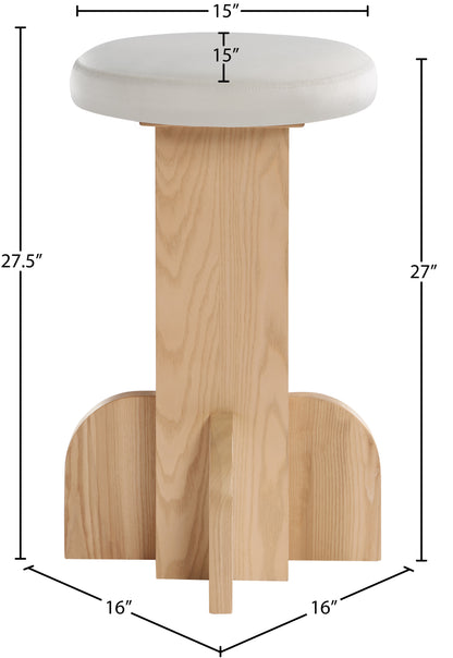 Monroe Cream Velvet Stool C