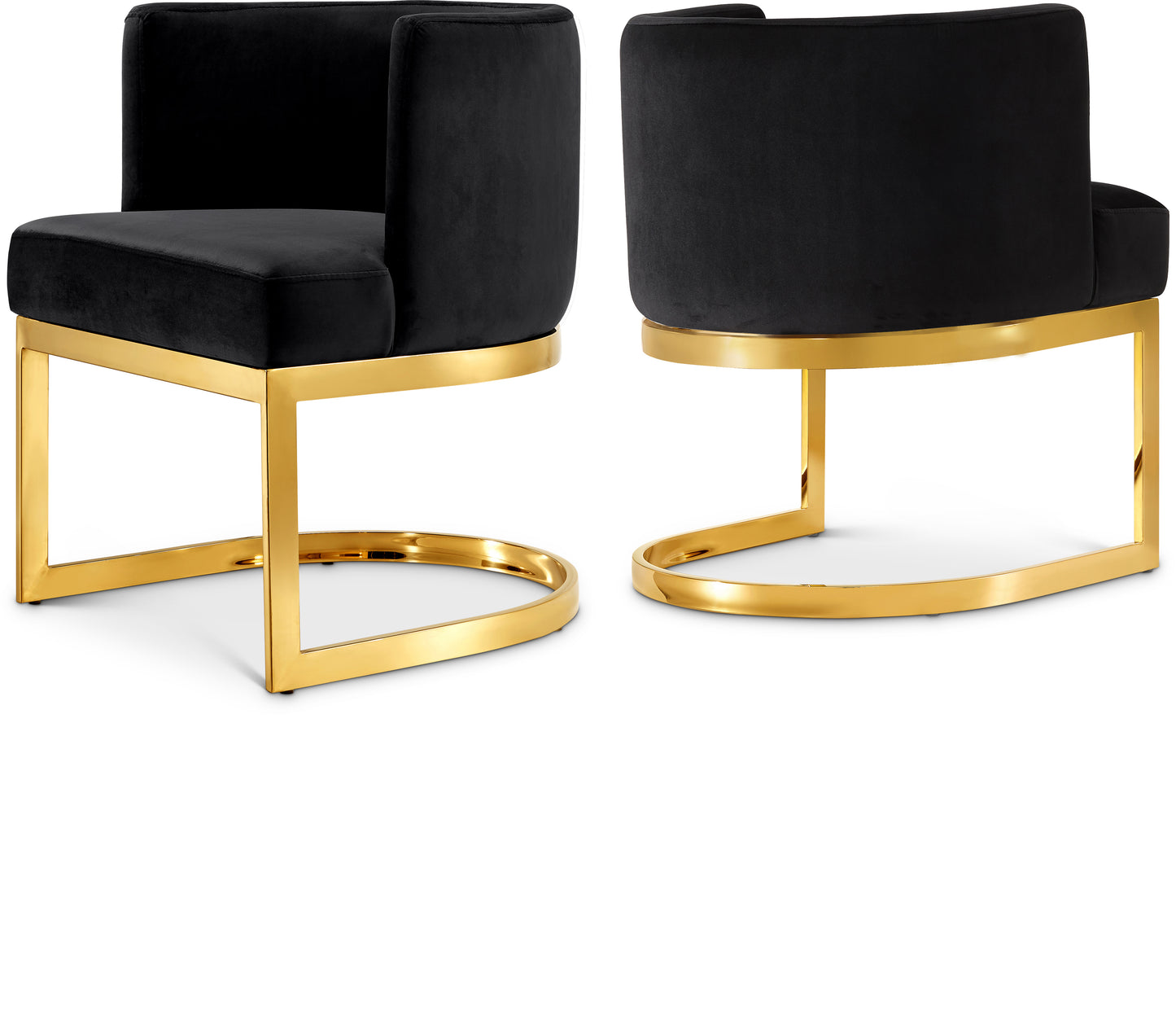 penelope black velvet dining chair