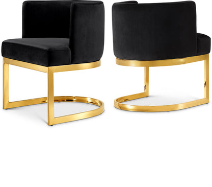 Penelope Black Velvet Dining Chair