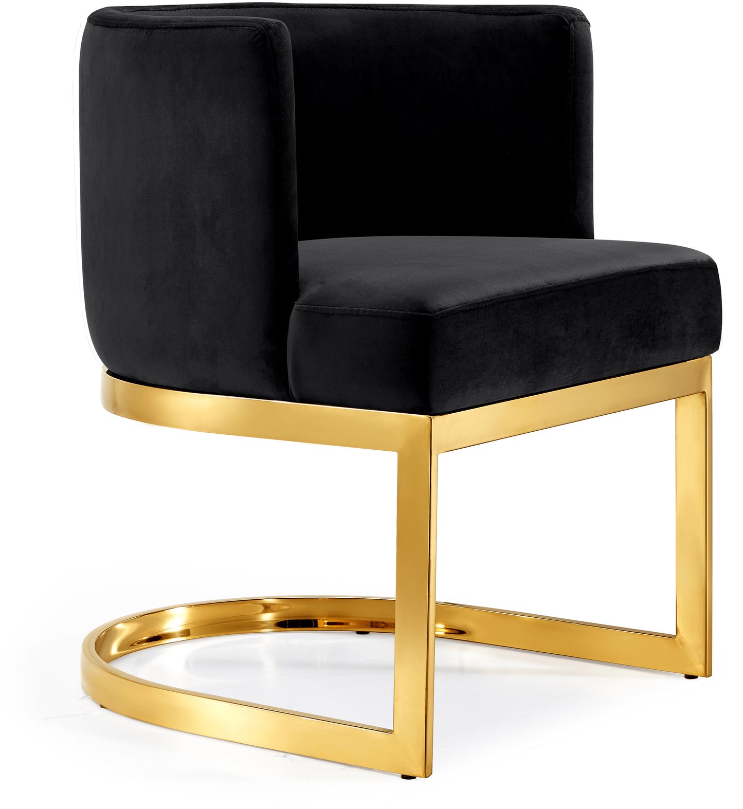 penelope black velvet dining chair