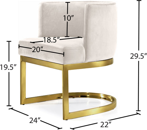 Chapman Cream Velvet Dining Chair C