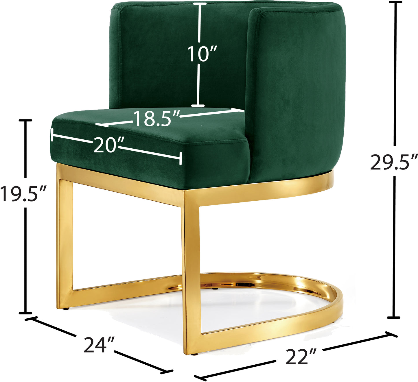 chapman green velvet dining chair c