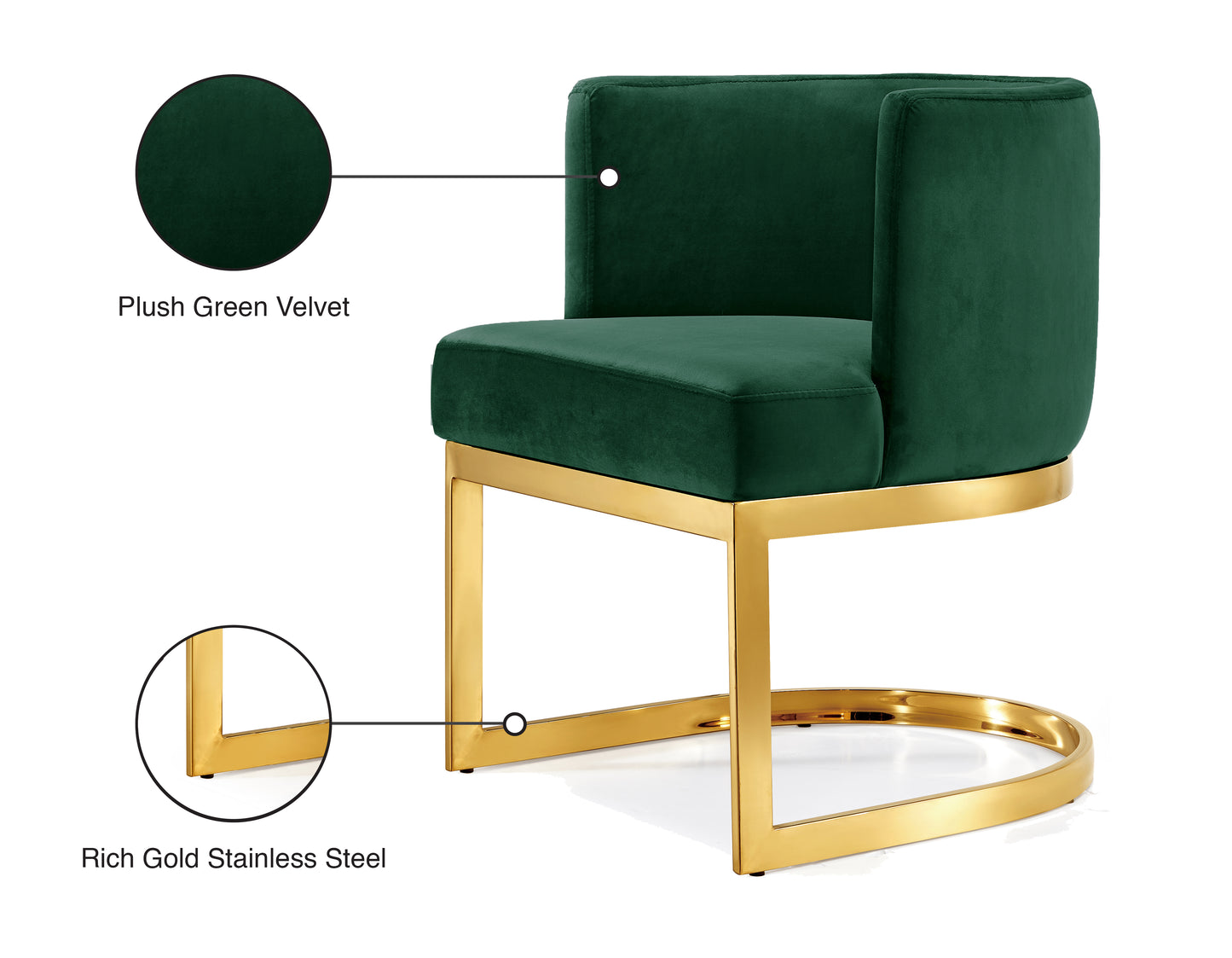 chapman green velvet dining chair c