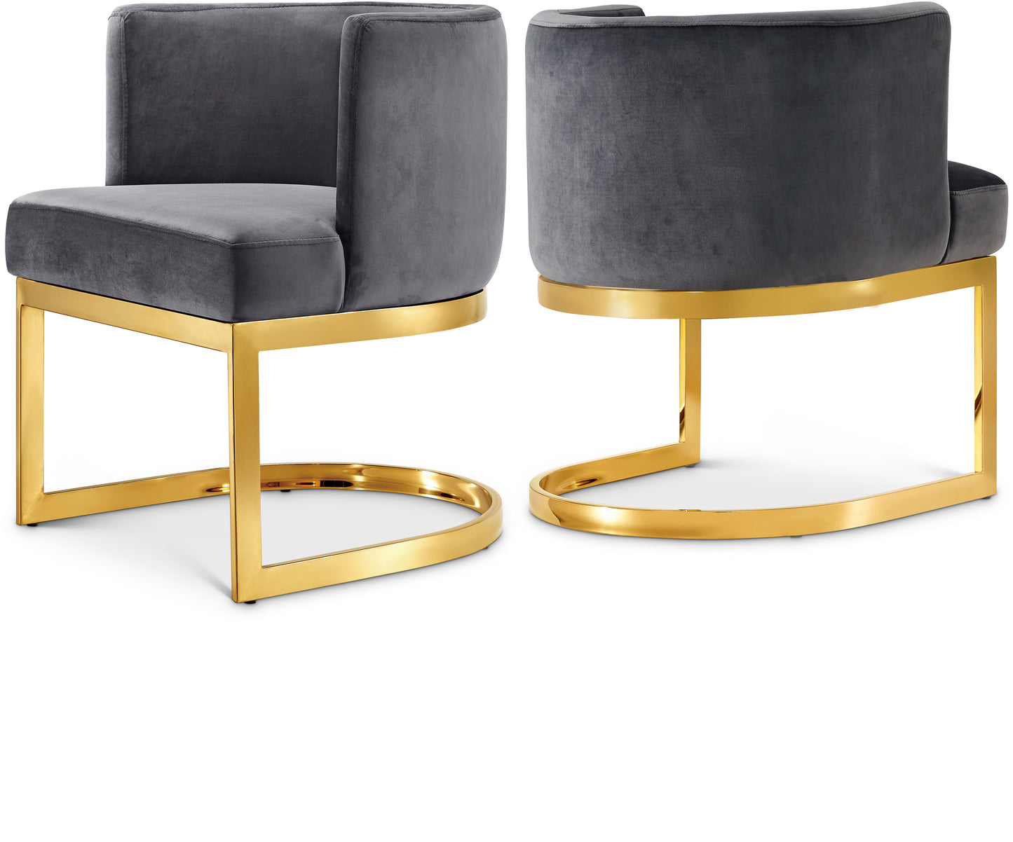 penelope grey velvet dining chair