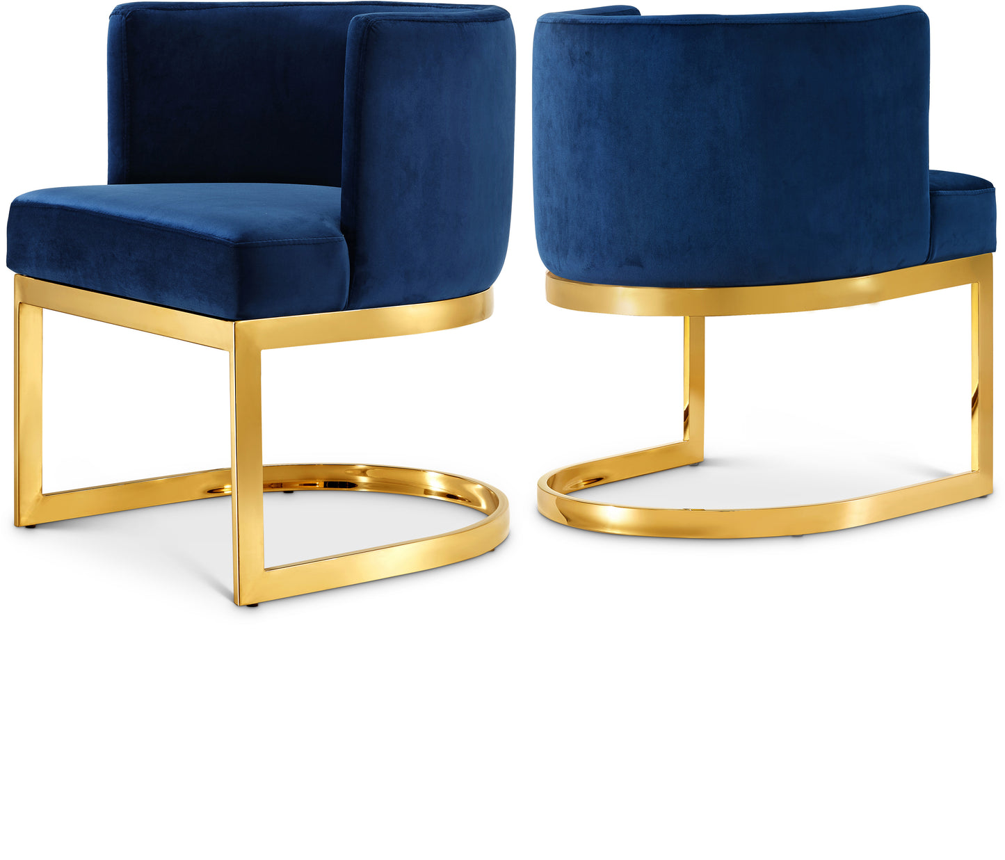 penelope navy velvet dining chair