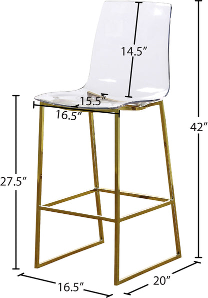 Hepburn Gold Metal/Lucite Polycarbonate Stool