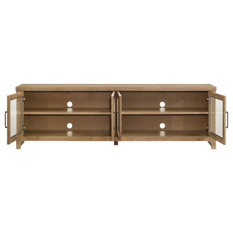 Lucia 79-inch 4-door TV Stand Media Console Washed Oak