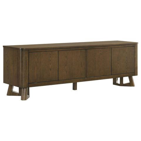 Larue 71-inch 4-Door Wood TV Stand Media Console Brown