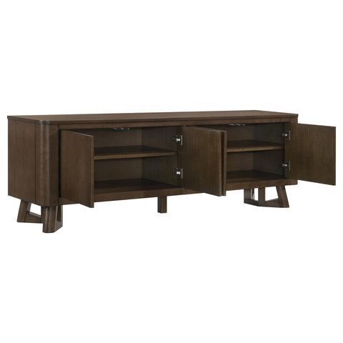 Larue 71-inch 4-Door Wood TV Stand Media Console Brown