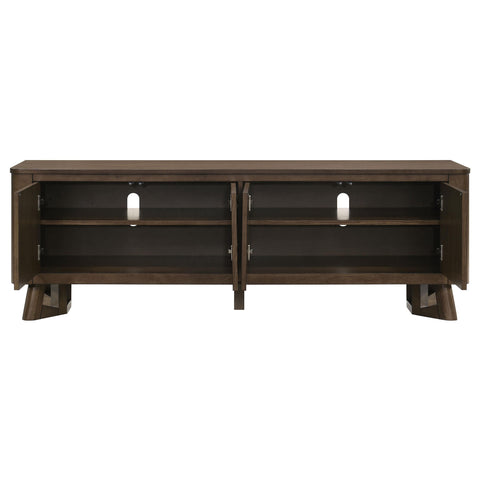 Larue 71-inch 4-Door Wood TV Stand Media Console Brown