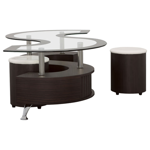 Elise 3-piece Coffee Table and Stools Set CappuccinoCappuccino