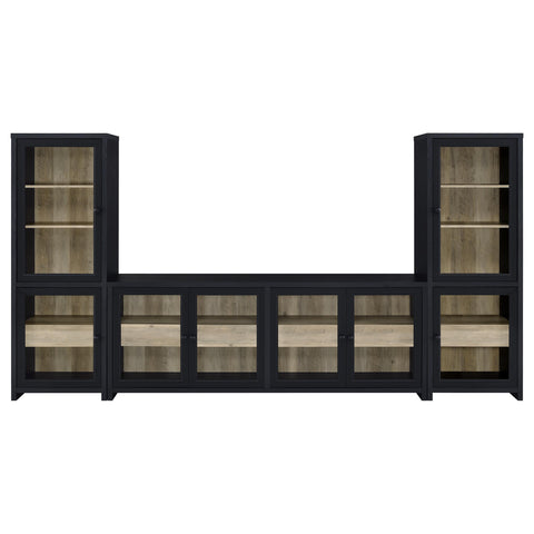 Giselle 3-piece Entertainment Center 79-inch TV Stand Black