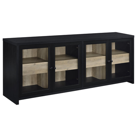 Giselle 79-inch 4-door TV Stand Media Console Black