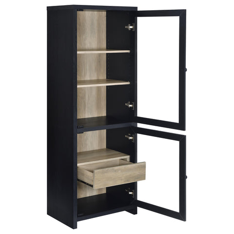 Giselle 67-inch 2-door Media Tower Storage Cabinet Black