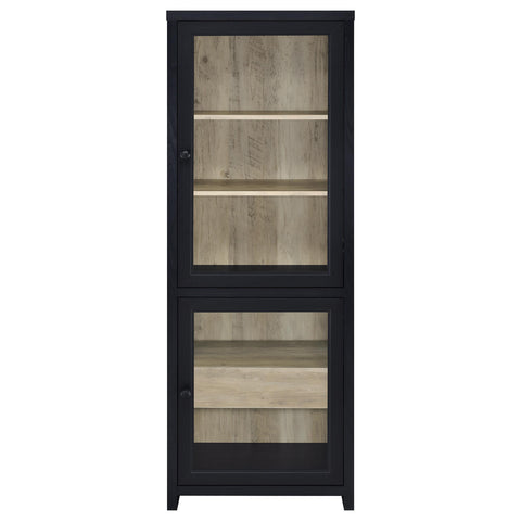 Giselle 67-inch 2-door Media Tower Storage Cabinet Black