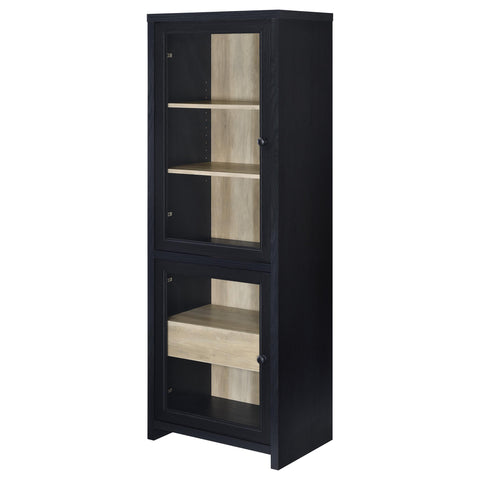 Giselle 67-inch 2-door Media Tower Storage Cabinet Black