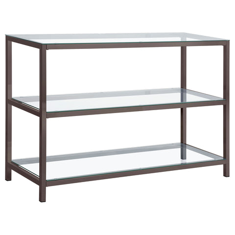Kimberly 2-shelf Glass Top Entryway Console Table Black NickelBlack Nickel