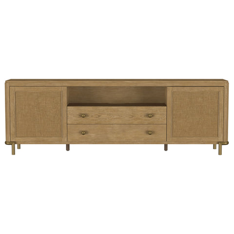 Linnea Rattan Cane 2-door TV Stand Media Console Sand Wash