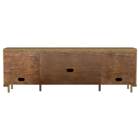 Linnea Rattan Cane 2-door TV Stand Media Console Sand Wash