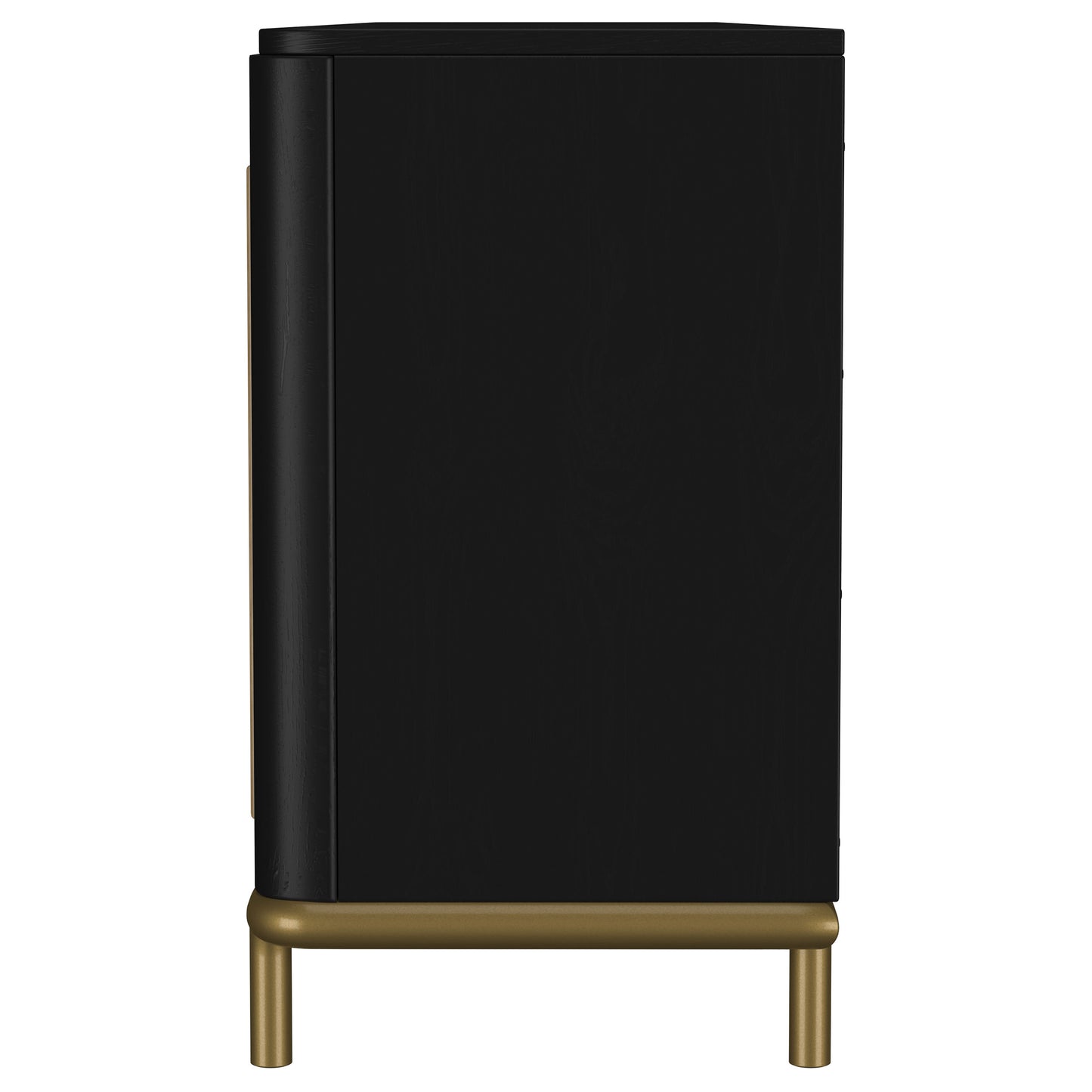 linnea rattan cane 2-door tv stand media console black