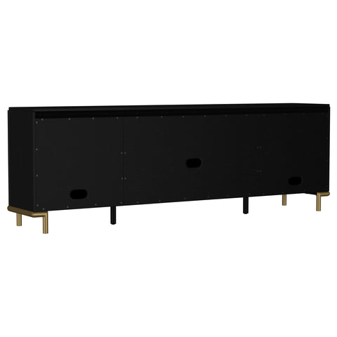 Linnea Rattan Cane 2-door TV Stand Media Console Black