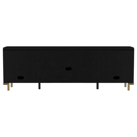 Linnea Rattan Cane 2-door TV Stand Media Console Black