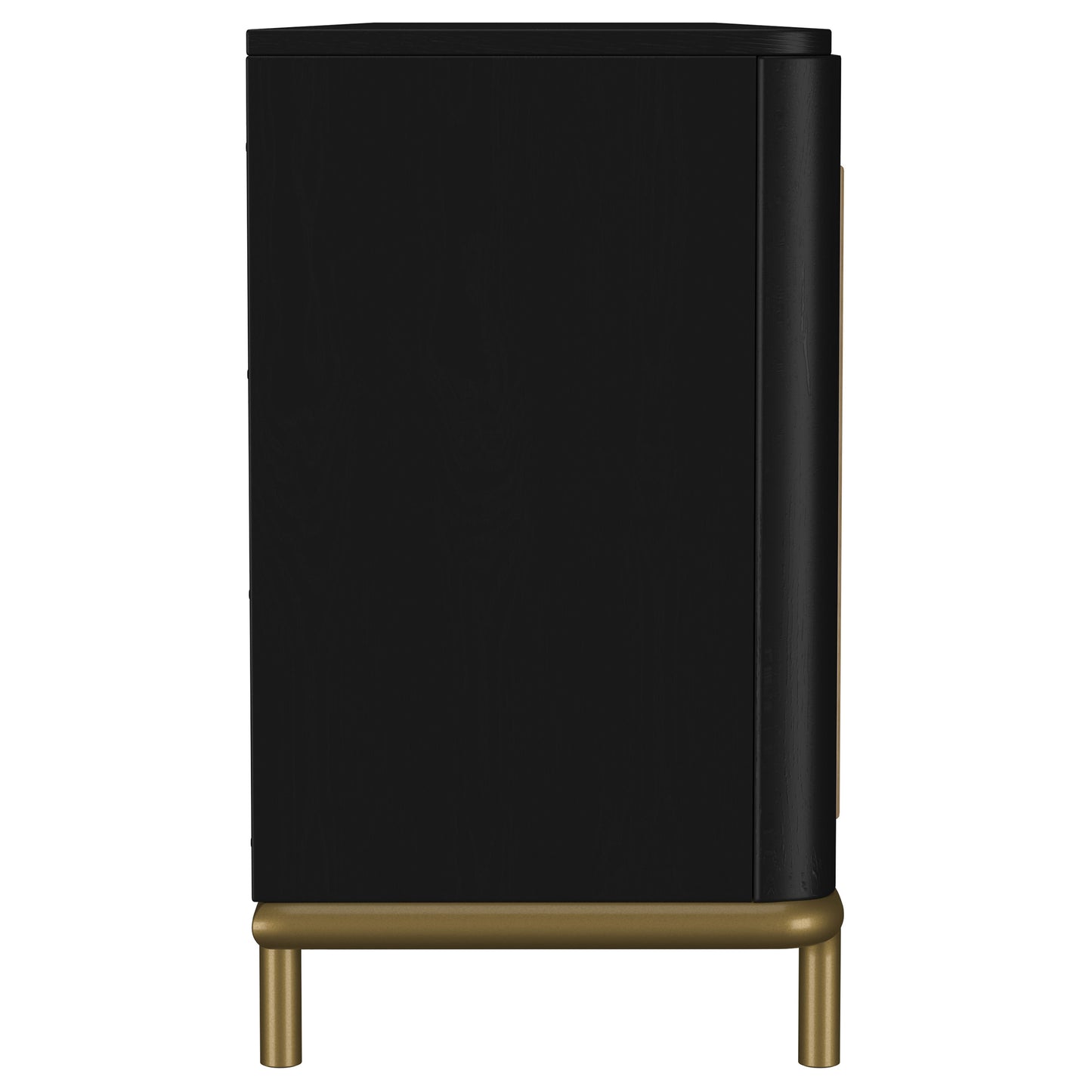 linnea rattan cane 2-door tv stand media console black