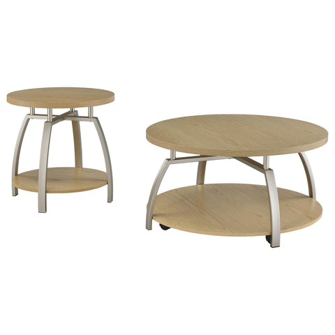 Cappola 2-piece Round Coffee and End Table Set Greige