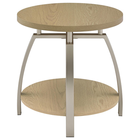 Cappola 2-piece Round Coffee and End Table Set Greige