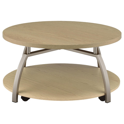 Cappola Round Engineered Wood Top Coffee Table Greige