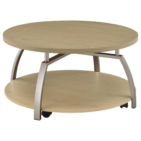 Cappola Round Engineered Wood Top Coffee Table Greige