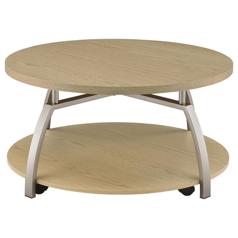 Cappola Round Engineered Wood Top Coffee Table Greige