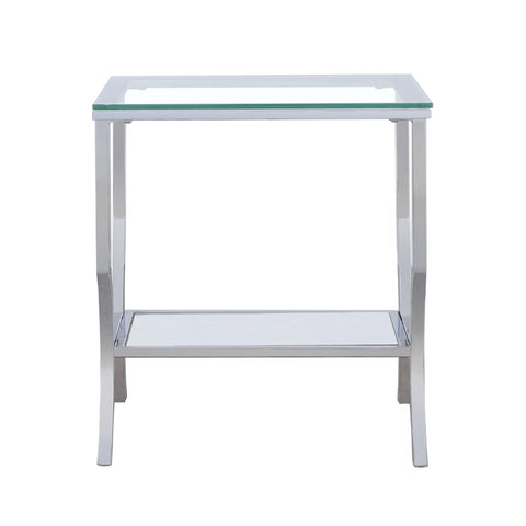 Imogen Square Glass Top Side End Table ChromeChrome