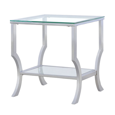 Imogen Square Glass Top Side End Table ChromeChrome
