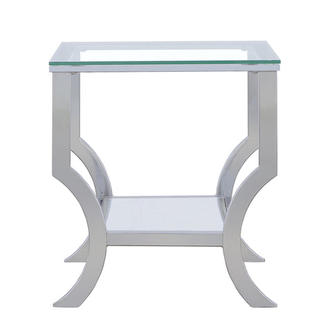 Imogen Square Glass Top Side End Table ChromeChrome