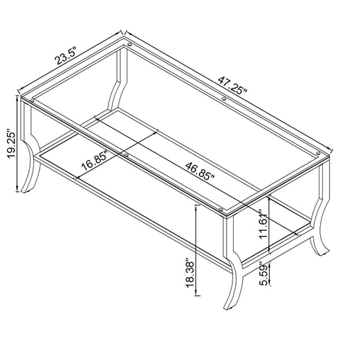 Ravenne 2-piece Glass Top Coffee and End Table Set Chrome