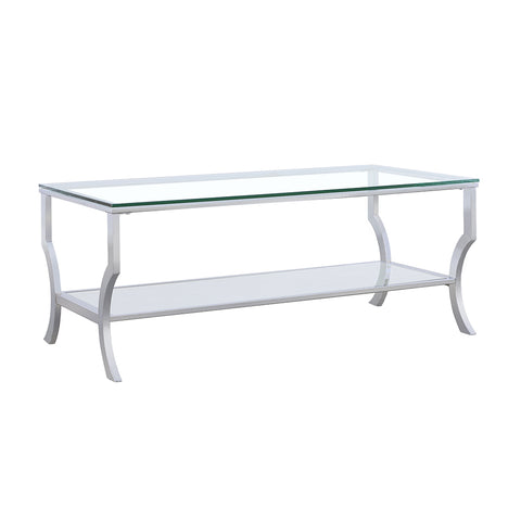 Imogen Rectangular Glass Top Coffee Table ChromeChrome