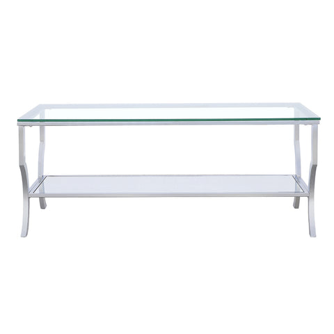 Imogen Rectangular Glass Top Coffee Table ChromeChrome