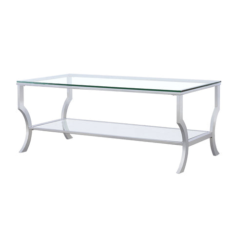 Imogen Rectangular Glass Top Coffee Table ChromeChrome