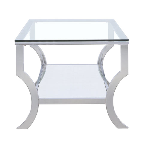 Imogen Rectangular Glass Top Coffee Table ChromeChrome