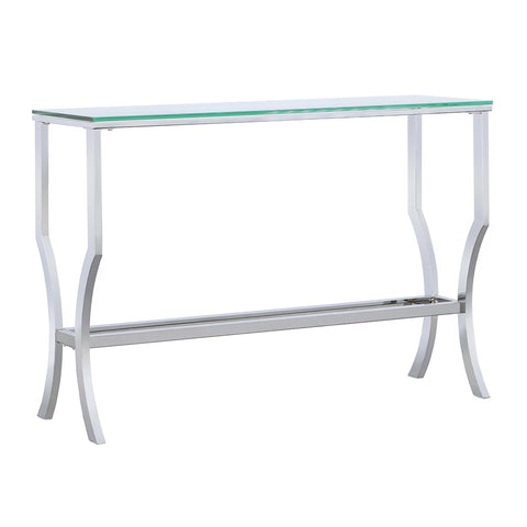 Imogen Rectangular Glass Top Entryway Console Table ChromeChrome