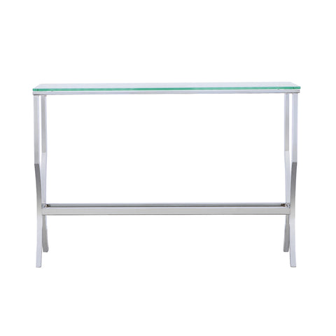 Imogen Rectangular Glass Top Entryway Console Table ChromeChrome